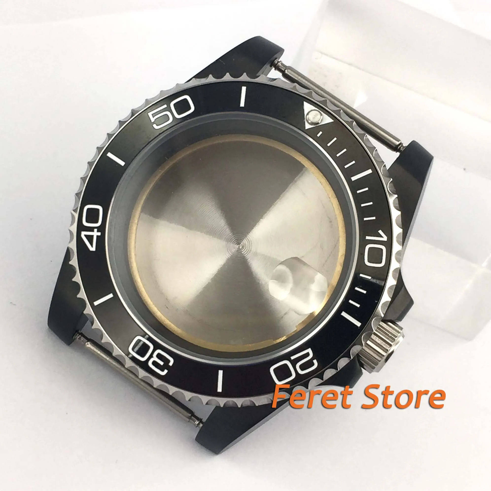 Черный стальной чехол 40 мм Pvd с датой черный твердый низ подходит для ETA 2836 MING0ZHU