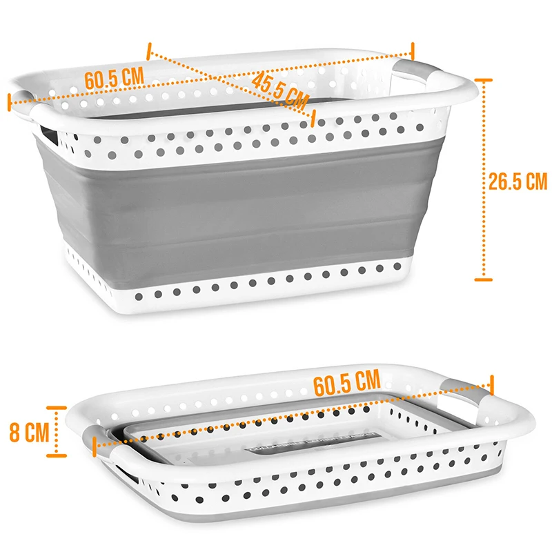 

Collapsible Laundry Basket Space Saving Folding Cloth Washing Storage Container HUG-Deals