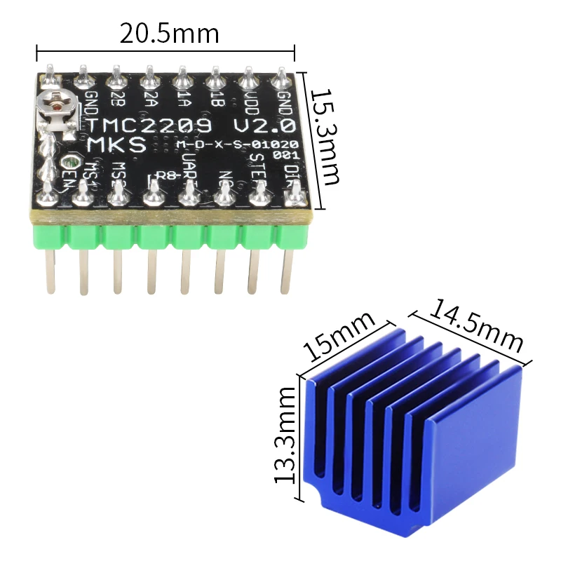 4pcs makerbase mks tmc2209 stepper motor driver stepstick 3d printer parts 2 5a uart ultra silent for sgen_l gen_l robin nano free global shipping