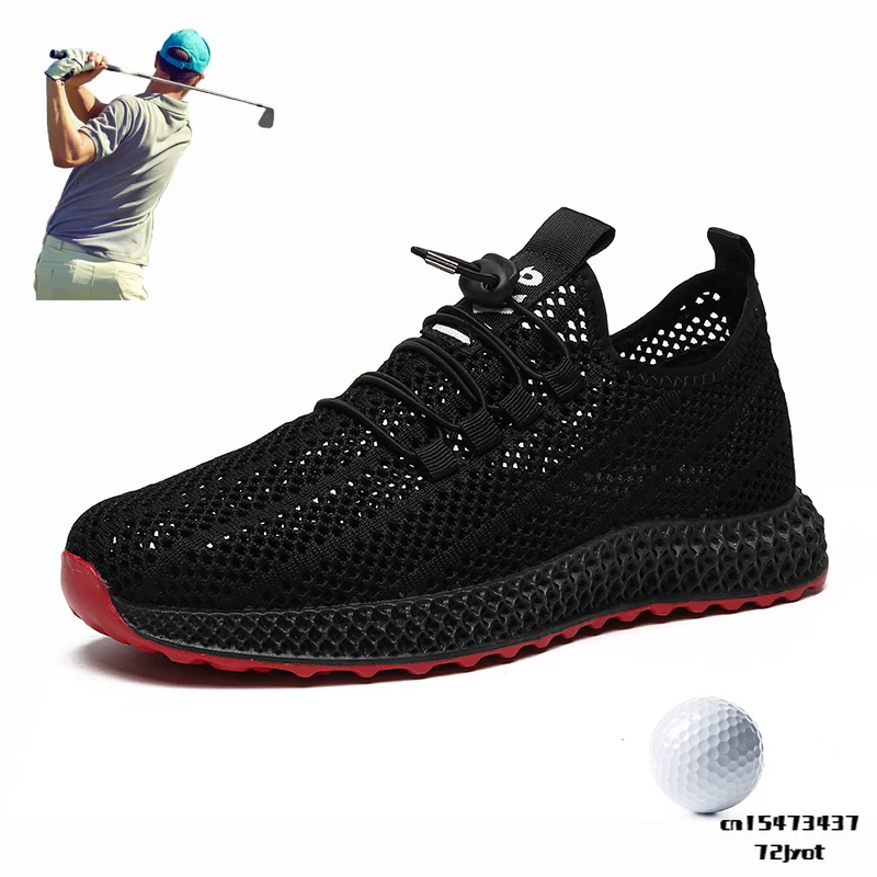 

Кроссовки для гольфа сетчатые для мужчин и женщин, уличные дышащие кеды, эластичная резинка, легкие трендовые кеды для гольфа