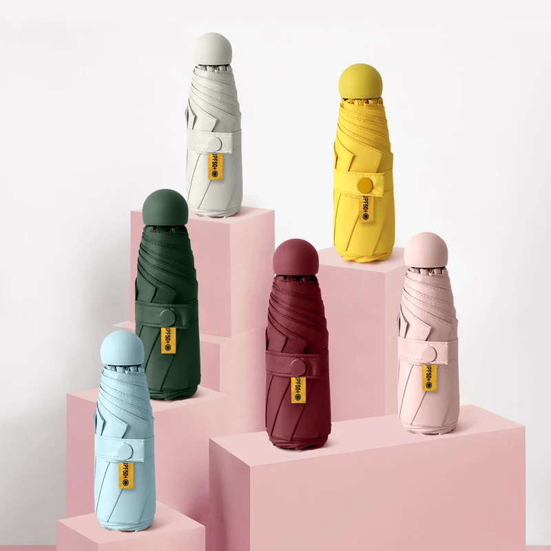 

Красочный раздвижной мини-зонт, автоматический пятислойный летний зонтик, легкий милый портативный зонтик для девочек, дождевая Экипировк...