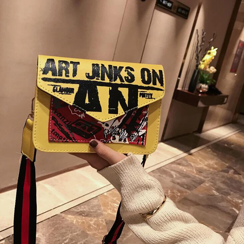 

New Design Women Messenger Crossbody Bags Female Mini PU Leather Handbags Purses Cartoon Printing Flap Baby Girl Shoulder Bags