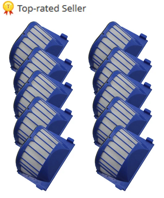 10pcs filter Высококачественный фильтр AeroVac, боковая щетка, щетина и гибкая ударная щетка для iRobot Roomba 600 610 620 625 630 650 660 - Цвет: 10pcs filter