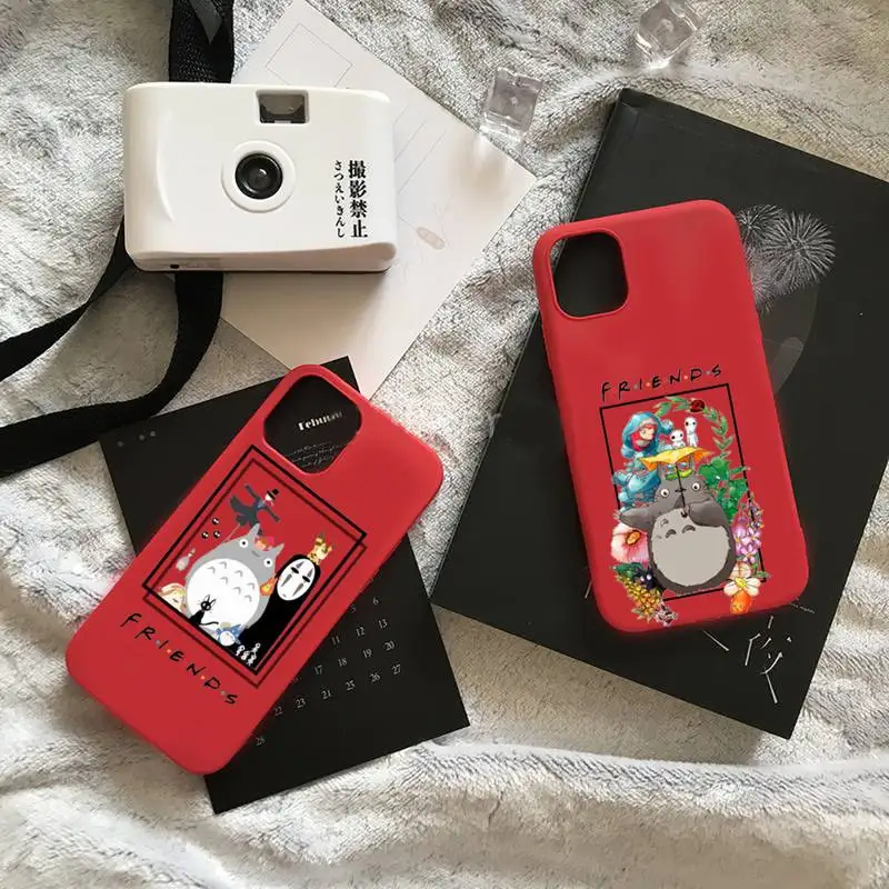 

My Neighbor Totoro Faceless Man Phone Case Candy Color for iPhone 6 7 8 11 12 s mini pro X XS XR MAX Plus