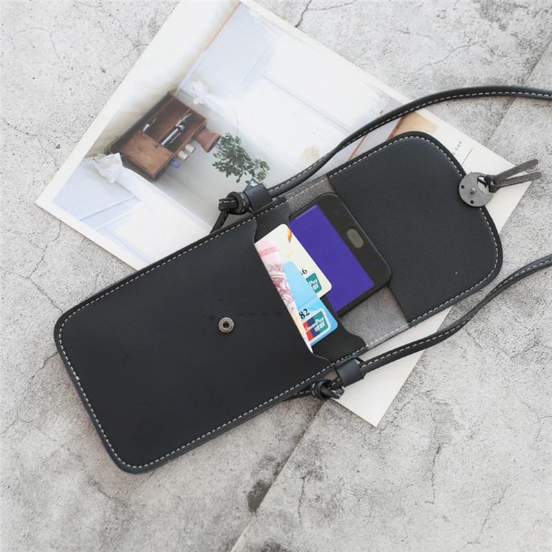 

Transparent Touch Screen Retro Simple Mobile Phone Bag 2021 Women PU Chain Messenger Bags Small Flap Bag Mini Shoulder Bag