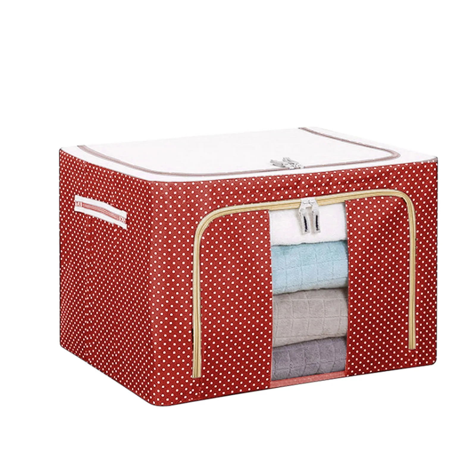

Large Capacity Storage Bag For Clothes Blanket Portable Non-Woven Folding Clothes Pillow Quilt Blanket Storage Box Organizer