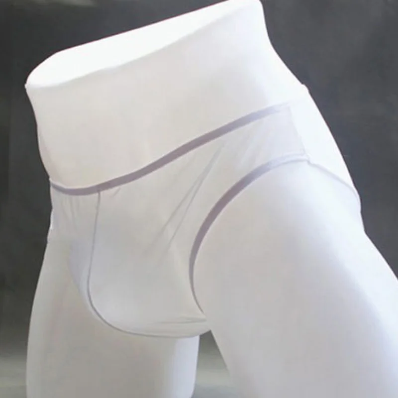 Men's Sexy Underwear Ultrathin Tulle Netting Transparent Elastic Lingerie Briefs Underpants Panties Black Red White One Size