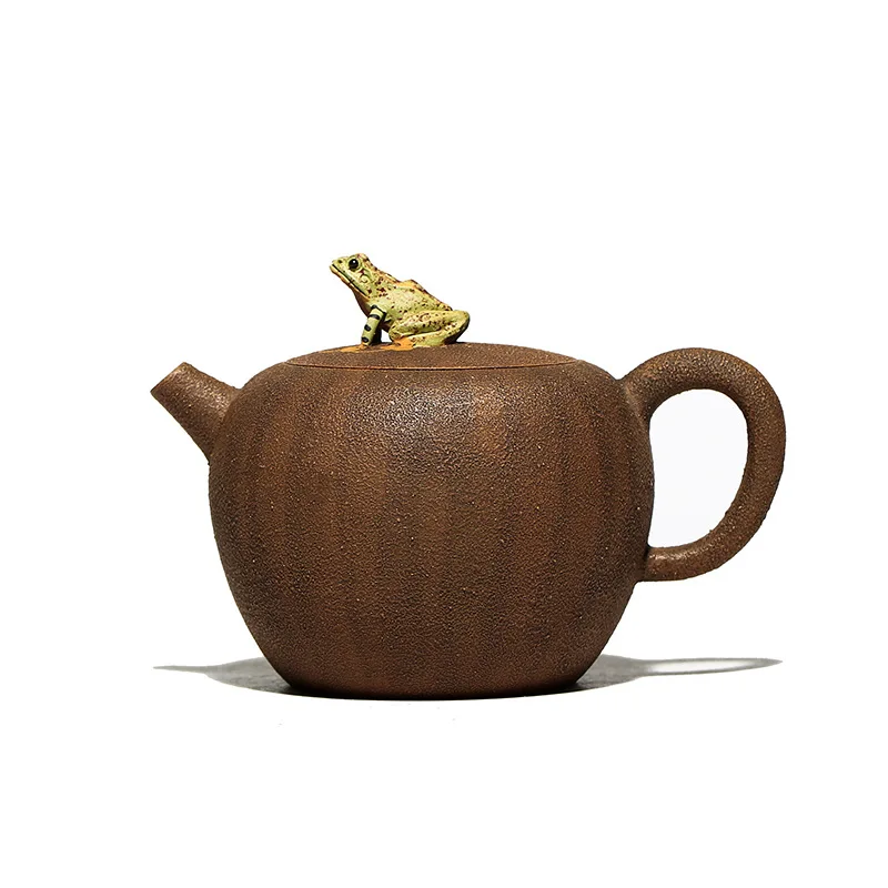 

Frogging purple clay teapot yuan Youjun handmade teapot raw ore purple clay ball hole large capacity tea set