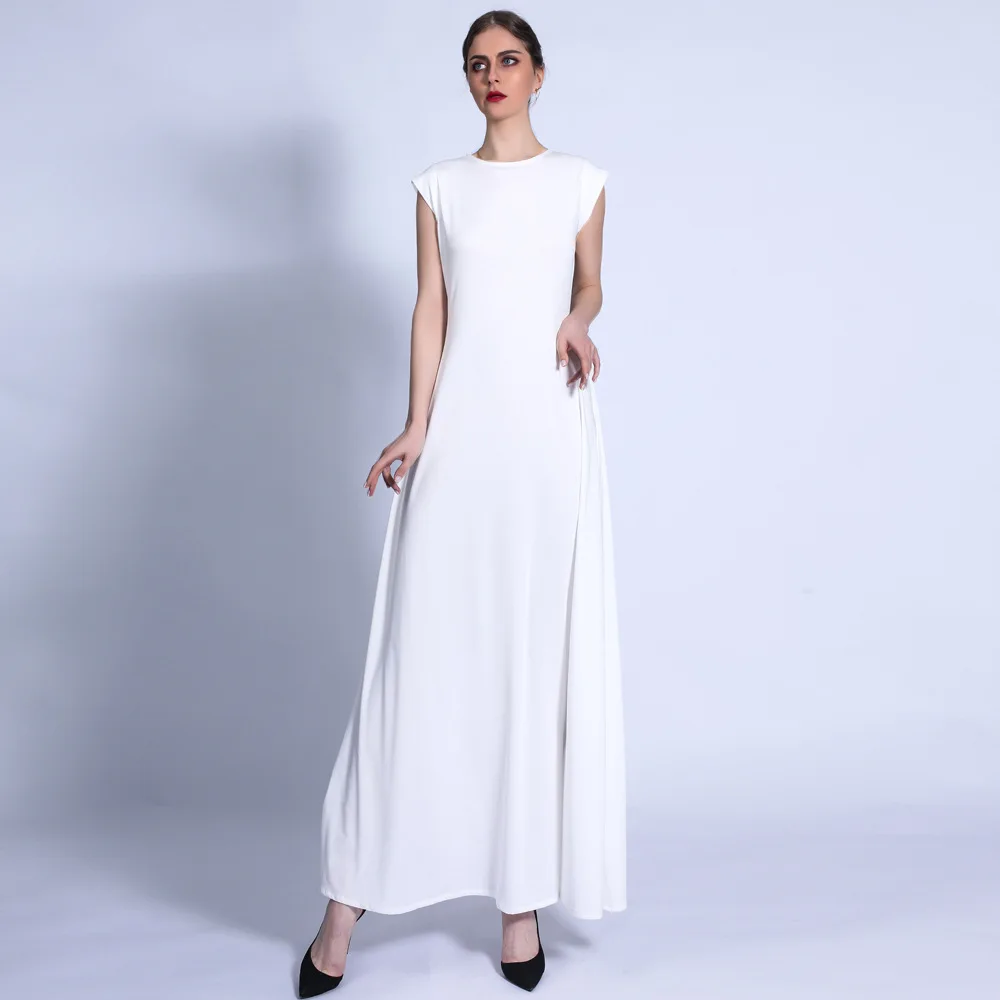 

Ramadan Eid Sleeveless Abaya Inner Dresses Turkey Arabic Islam Muslim Hijab Long Inside Dress Abayas for Women Dubai Robe Longue