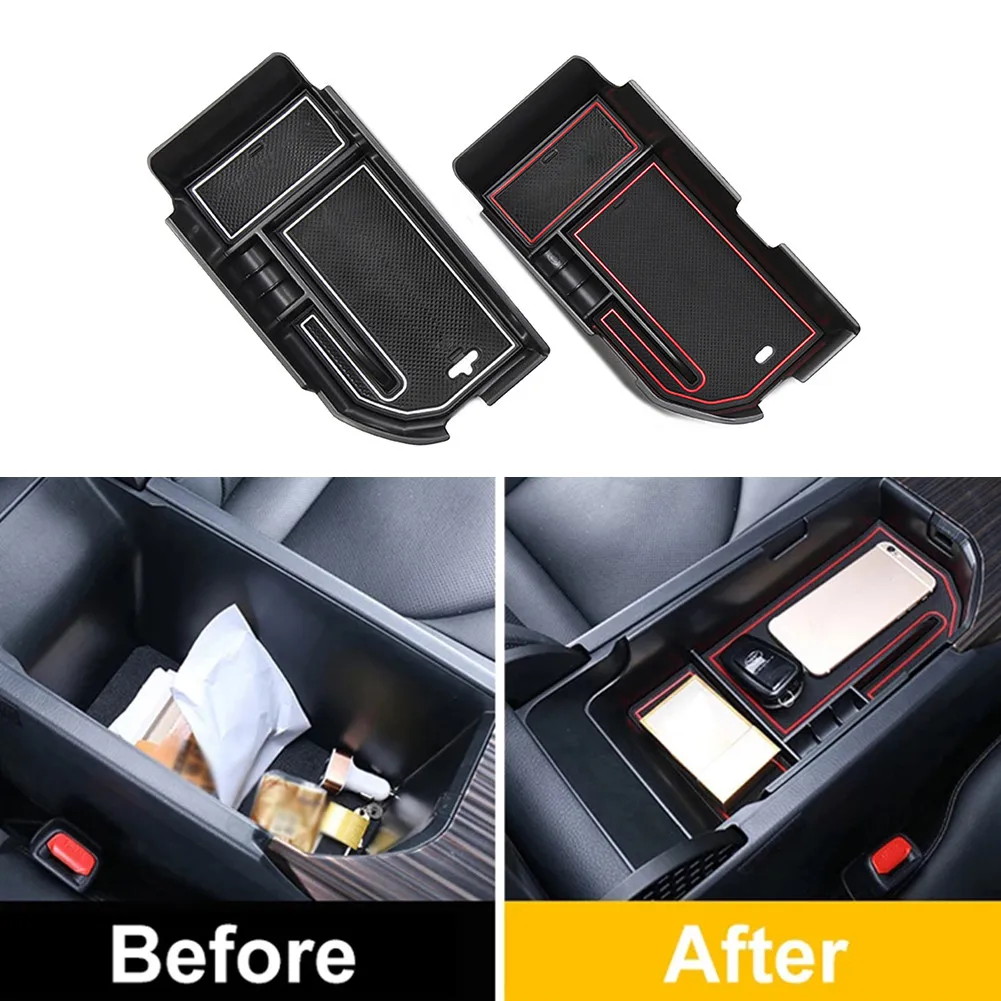 

1pc Car Armrest Storage Box Center Console Glove Tray Holder For Toyota Camry 2020 2021 LHD ABS Plastic Armrest Storage Boxes