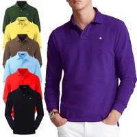100 cotton spring autumn high quality mens long sleeve polos shirts casual embroidery brand fashion lapel male tops s 4xl
