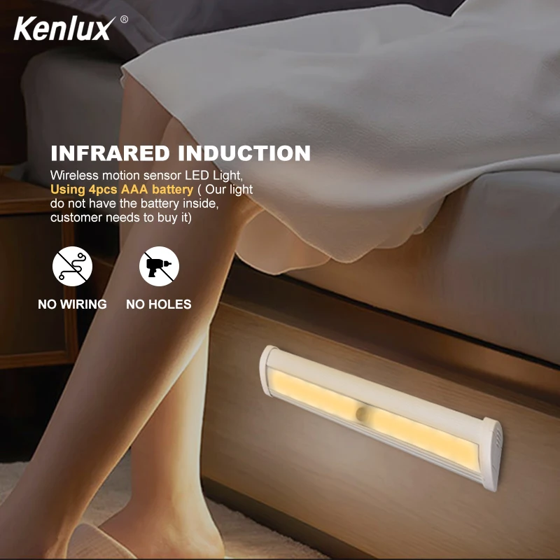 

10 LEDs PIR Motion Sensor Night Light Auto On/Off for Bedroom Stairs Cabinet Wardrobe Wireless Stair Wall Lamp Room Decor Lights