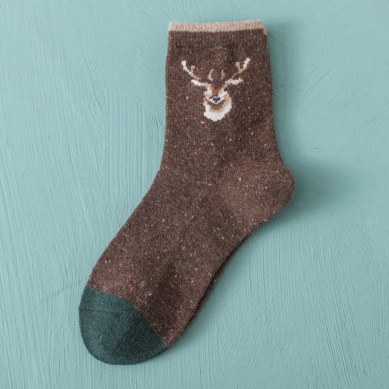 

Jeseca Winter Thick Wool Women Socks College Style Girls Harajuku Vintage Streetwear Girls Cartoon Cute Sock for Christmas Gifts