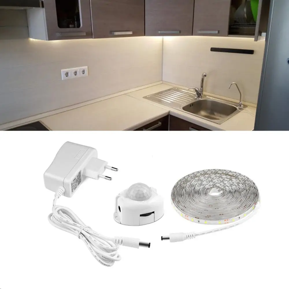 Беспроводной инфракрасный датчик движения светодиодная лента для кухни 12 В ЕС