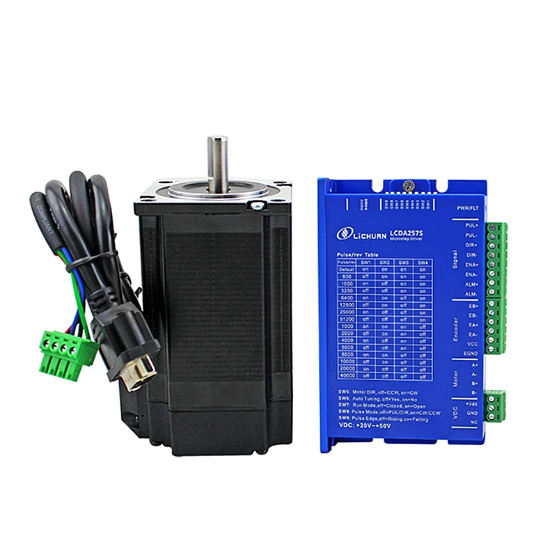 

Шаговый двигатель с замкнутым контуром LCDA257S + LC57H276, драйвер шагового двигателя с замкнутым контуром для фрезерного станка с ЧПУ