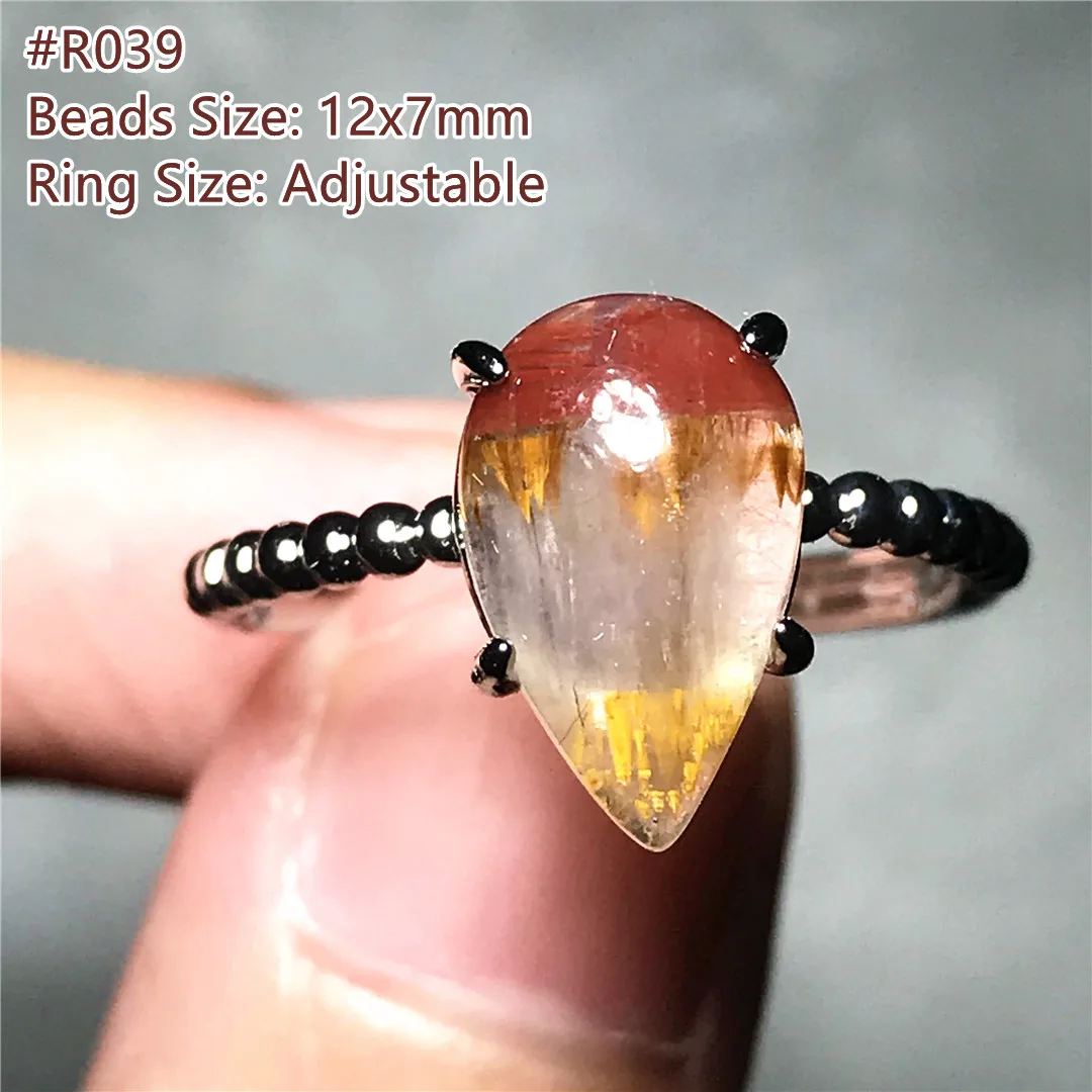 Кольцо из натурального ауралита 23 кварцевое кольцо для женщин и мужчин Cacoxenite