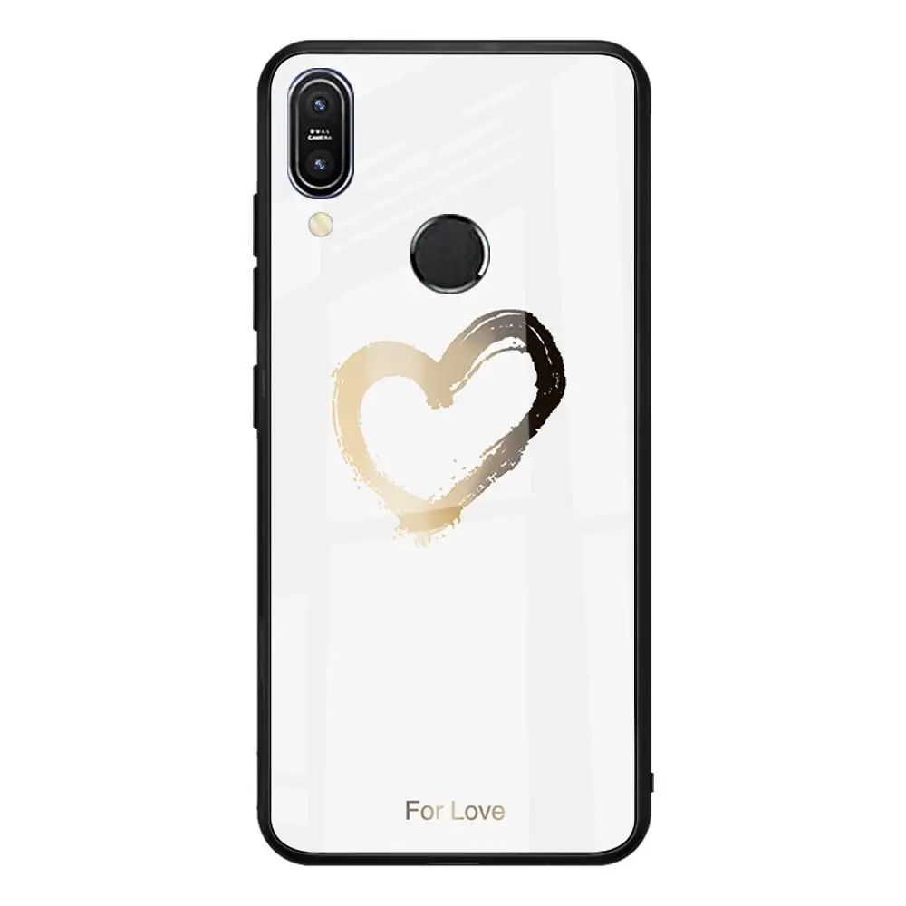 Чехол для телефона с закаленным стеклом для Asus Zenfone Max Pro M1 ZB602KL ZB601KL M2 ZB631KL ZB633KL мягкая рамка с узором чехол Coque Shell - Цвет: 04