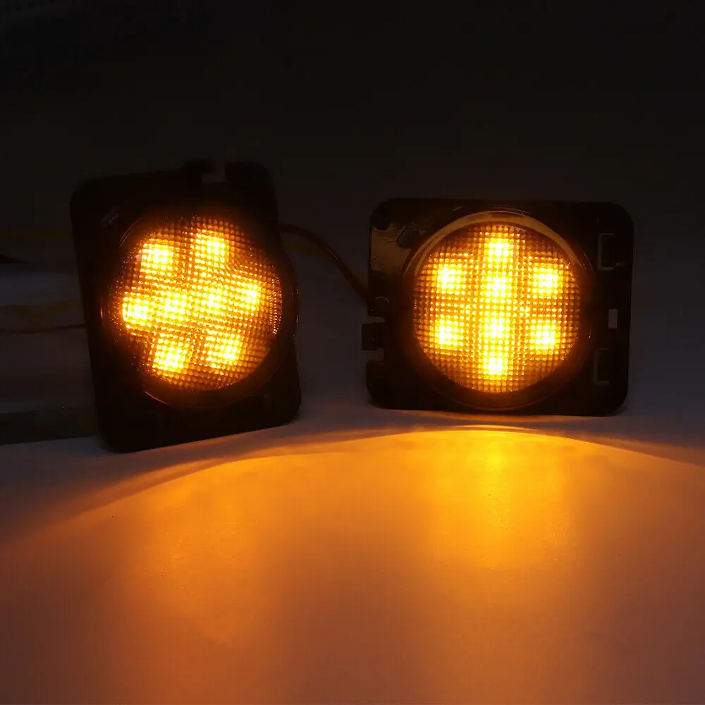LED Front Turn Signal Light for Jeep Wrangler JK 2007-2016 Yellow Amber Lights Fender Side Combo Lens | Автомобили и мотоциклы