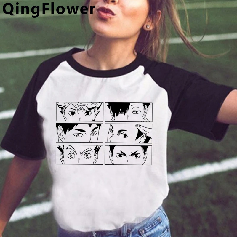 

Женская футболка с винтажным принтом Oya Haikyuu, летний уличный Топ ulzzang