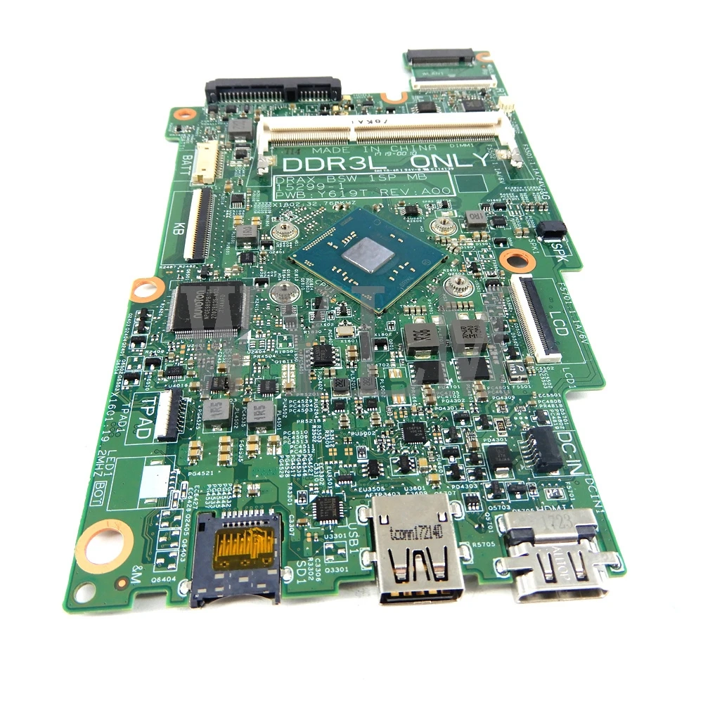 Материнская плата для Dell OEM Inspiron 11 (3168) системная с четырехъядерным процессором