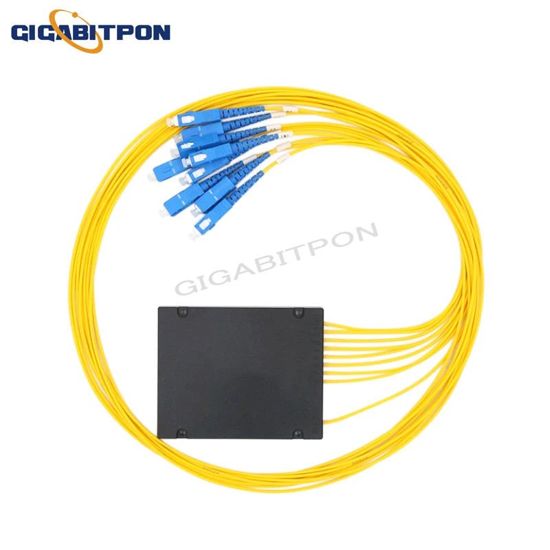 PLC ABS splitter SC/upc connector connector 0.9mm 1.5m on both sides FBT plc pigtail type FTTH ABS optical PLC splitter