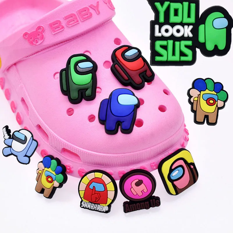 

6 cartoon flyers PVC shoes charm shoe accessories DIY shoes decorated crocodile Gibbs kids love kawaii cute Christmas gifts