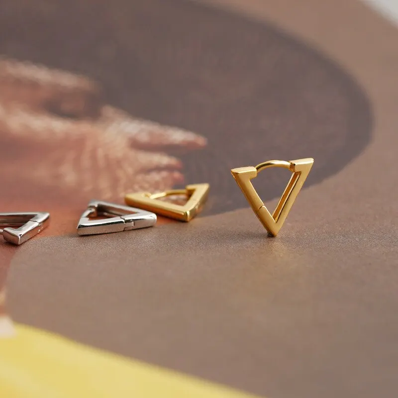 

A00265 New Arrival Minimalist Geometric Triangle Stud Earrings for Women 2020 Real 100% 925 Sterling Silver Jewelry
