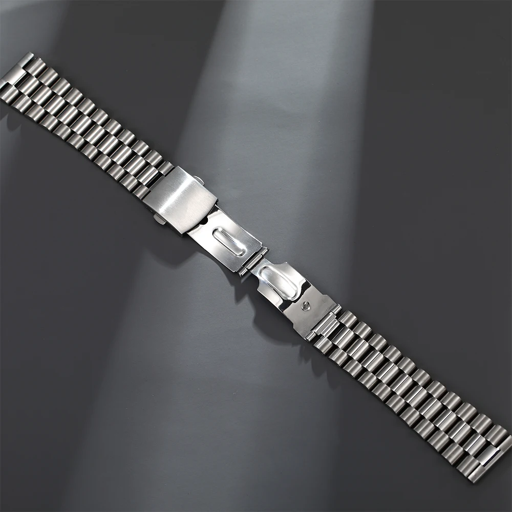 18MM 20MM 22mm Straight End Stainless Steel President Oyster Replacement Bracelet