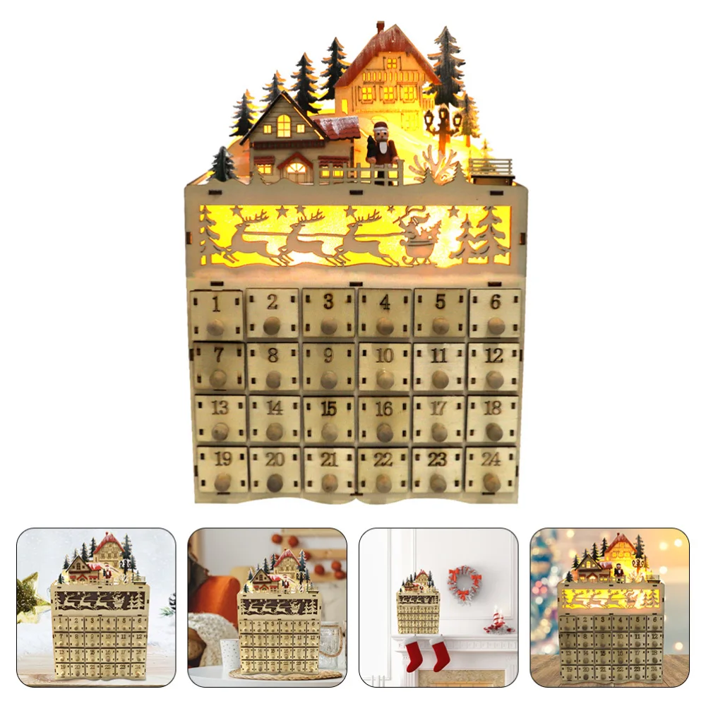 

1pc Creative Luminous Calendar Home Xmas Adornment for Party with Battery Khaki