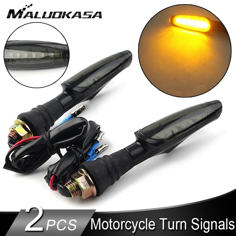 

2PCS Universal LED Motorcycle Turn Signal Light Amber Light Smoke Chimney Indicator Blinker Lamp Light