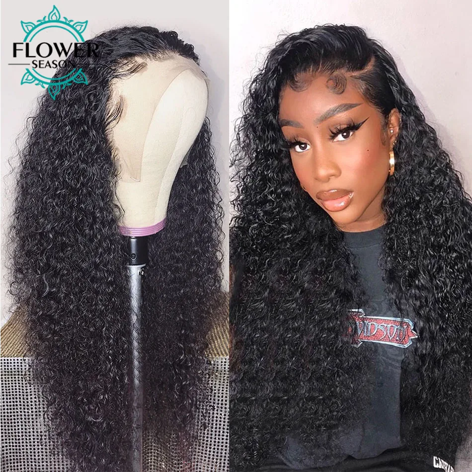 Jual Wig Depan Renda Keriting 13X6 HD Wig Rambut Manusia Renda Depan Keriting Renda Transparan Dengan Rambut Bayi Dipetik 150% Musim Bunga