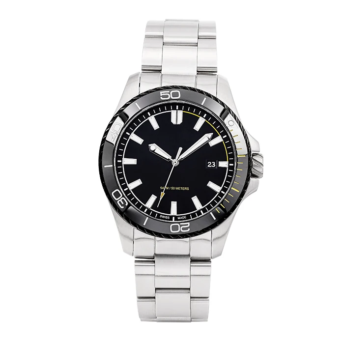 

Stainless Steel Quartz Watch Black Swiss Quartz Men's Watch