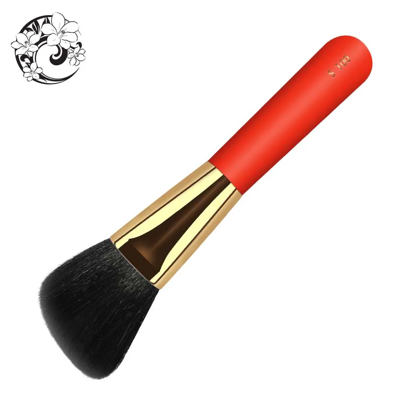 Плоская кисть для макияжа Кисть из черного Козьего Меха Brochas Maquillaje Pinceaux Maquillage Pincel