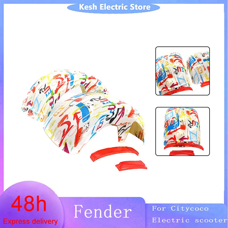 

225/55-8 ,18x9.50-8 ,225/40-10 Front or Rear Fender Plastic Shell With Tail Light mudguard For Citycoco Electric scooter parts