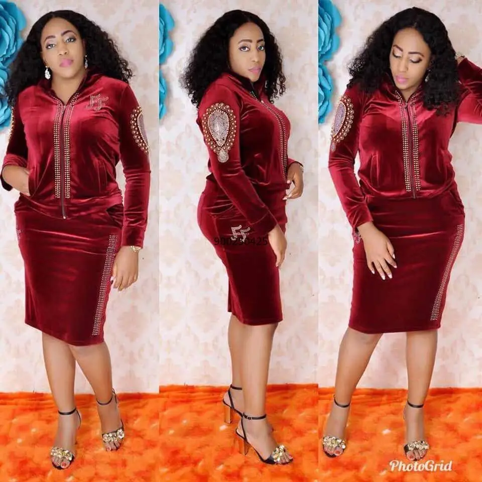 2 комплект из двух предметов для женщин наряды бархатный топ юбка средней длины