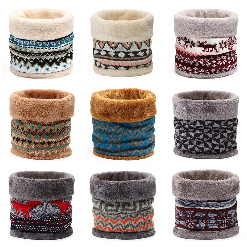 

Fashion Winter Neckerchief for Women/Men Warm Knitted Neck Scarf Thickened Artificial Cashmere Neck Warmer Christmas Best Gifts
