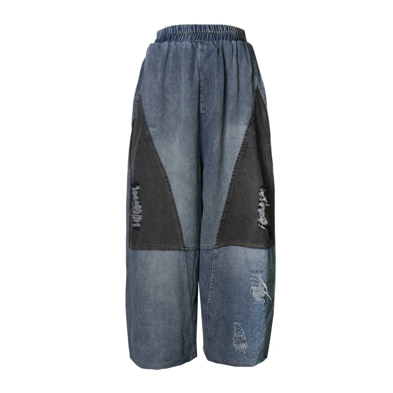 Женские джинсы CHICEVER с высокой талией и карманами свободные большие размеры 2020 |