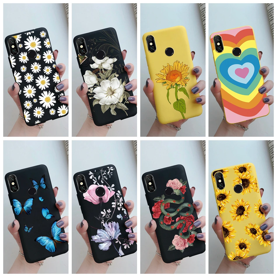 For Xiaomi Redmi Note 6 Pro Case 6.26" Silicone Soft Love Heart Sunflower Cover For Xiaomi Redmi 6 6A A6 6Pro Phone Case bumper