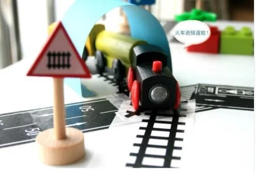 Железная дорога трек сцена лента широкая творческая дорожного движения клейкой