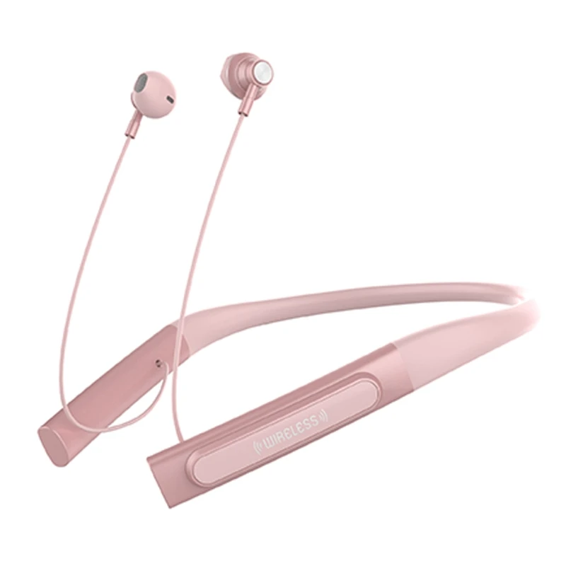 

67JA Hang Neck Type Bluetooth-compatible5.1 Earphone Micro USB Port 200mAh Battery Music Wireless Soundtrack Hifi Sound