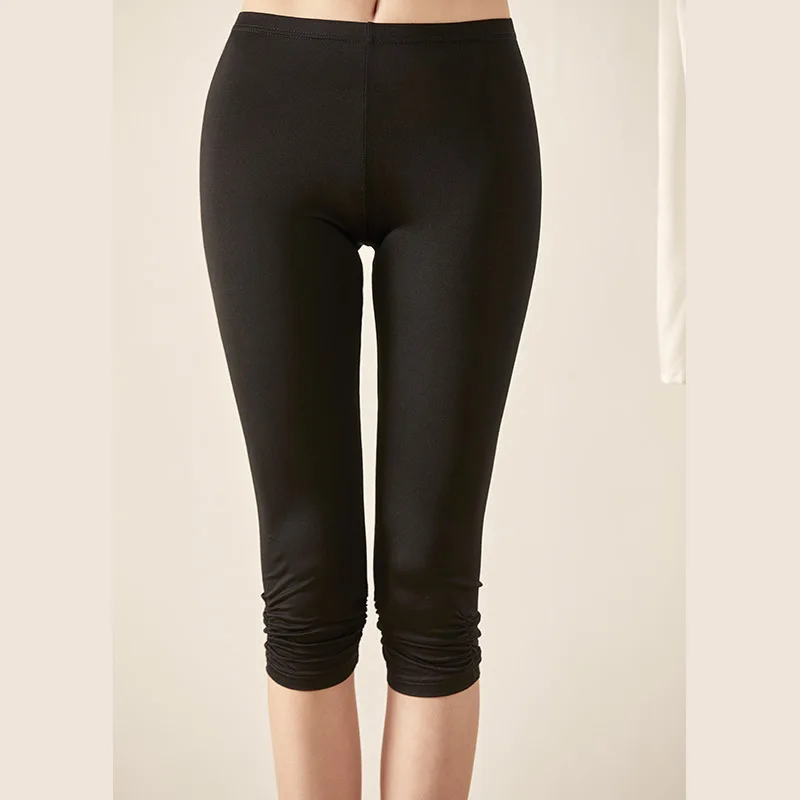 Для женщин 50% шелк вискоза эластичные штаны брюки-Капри леггинсы трусы-шорты M-3XL