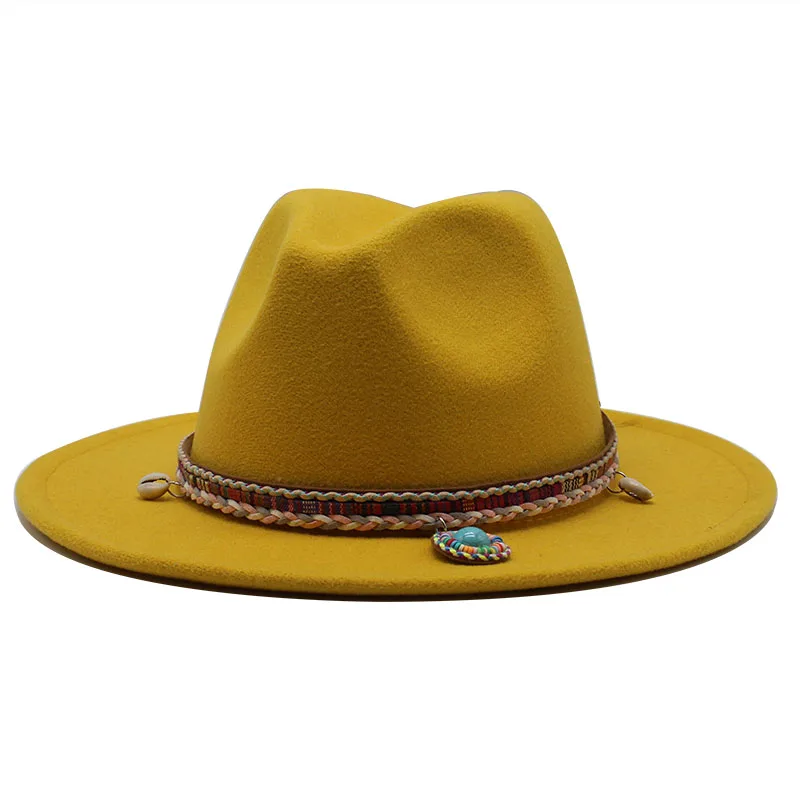 Шляпа Seioum Федора для женщин и мужчин шляпа с широкими полями из шерсти фетра