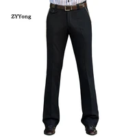 new mens flared boot cut trousers business casual british style office slim comfortable high quality black suit pants