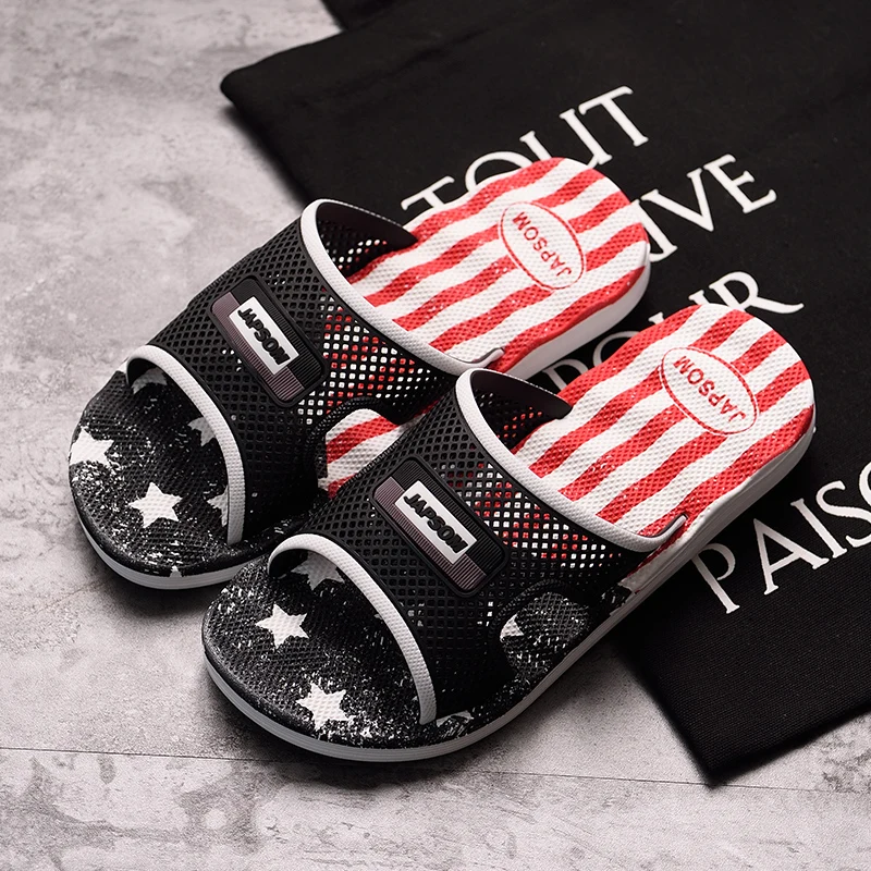 

Men Summer Slippers Antiskid Sandals Outdoor Boys Water Bathroom Slippers Soft Walking Slides Swimming Slippers Blue Red