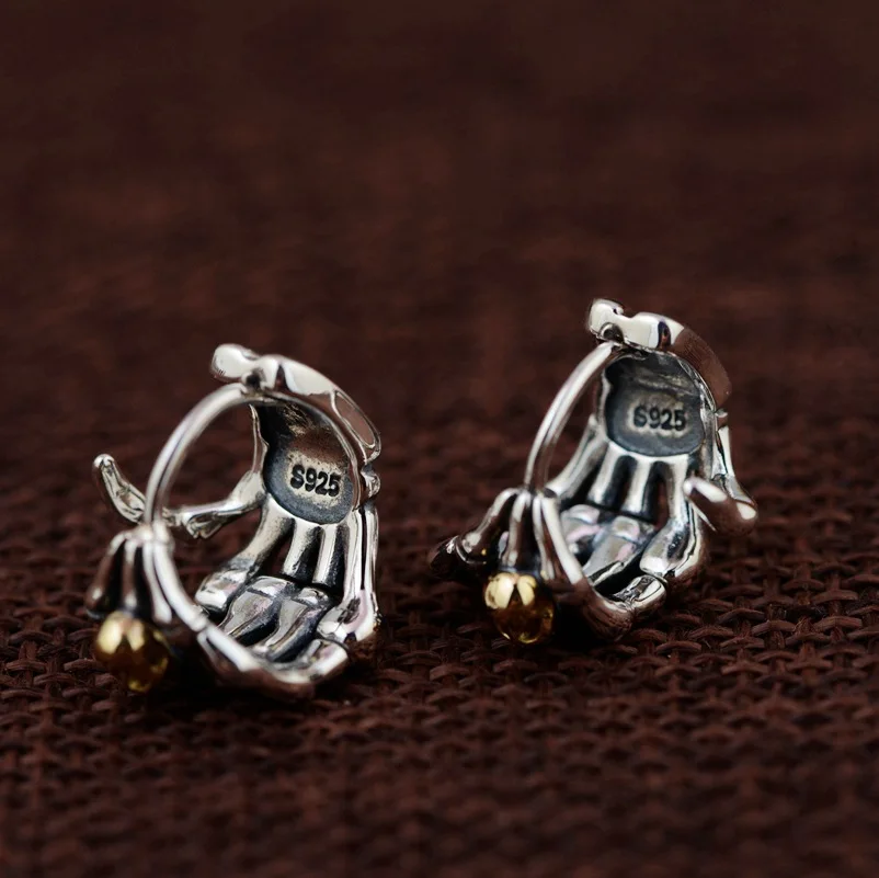 Женские и мужские серьги гвоздики из серебра 925 пробы золотого
