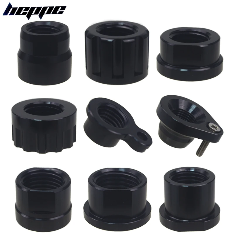 HEPPE MTB Road Bike Thru Axle Nut M12 M14 M15 Thread Axle Nuts Bike Hub Tube Shaft Skewer Cap for P1.0/1.25/1.5/1.75mm Thru Alxe