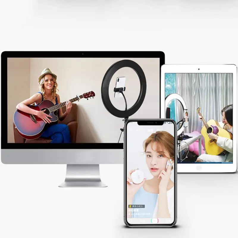 20CM/26CM LED Ring Light Fill Natural Lamp Photo Video Dimmable Tripod Stand Selfie Camera For Yutube Live Makeup | Электроника