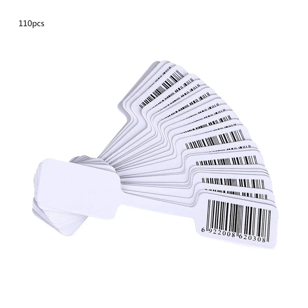 

100pcs Blank Barcode Sticker on Tag Paper Jewelry Silver Label Handwriting New