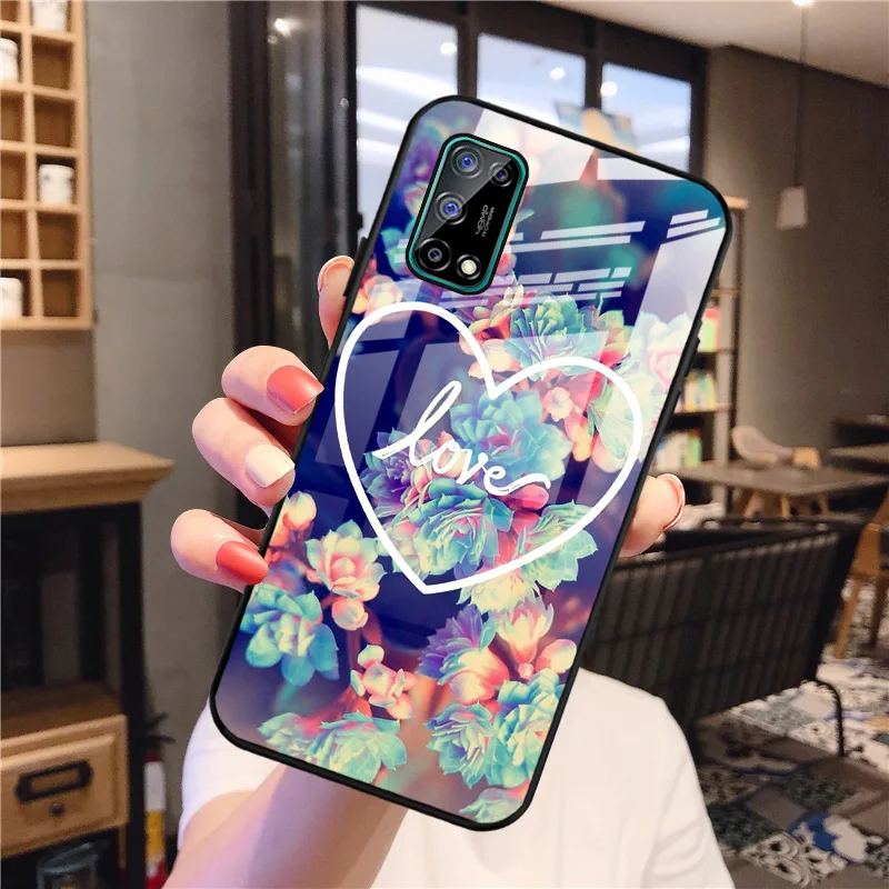 

Hard Phone Case For OPPO Realme V5 Case Tempered Glass Bumper For Realme Q2 Protective Fundas RealmeV5 RealmeQ2 Back Coque Soft