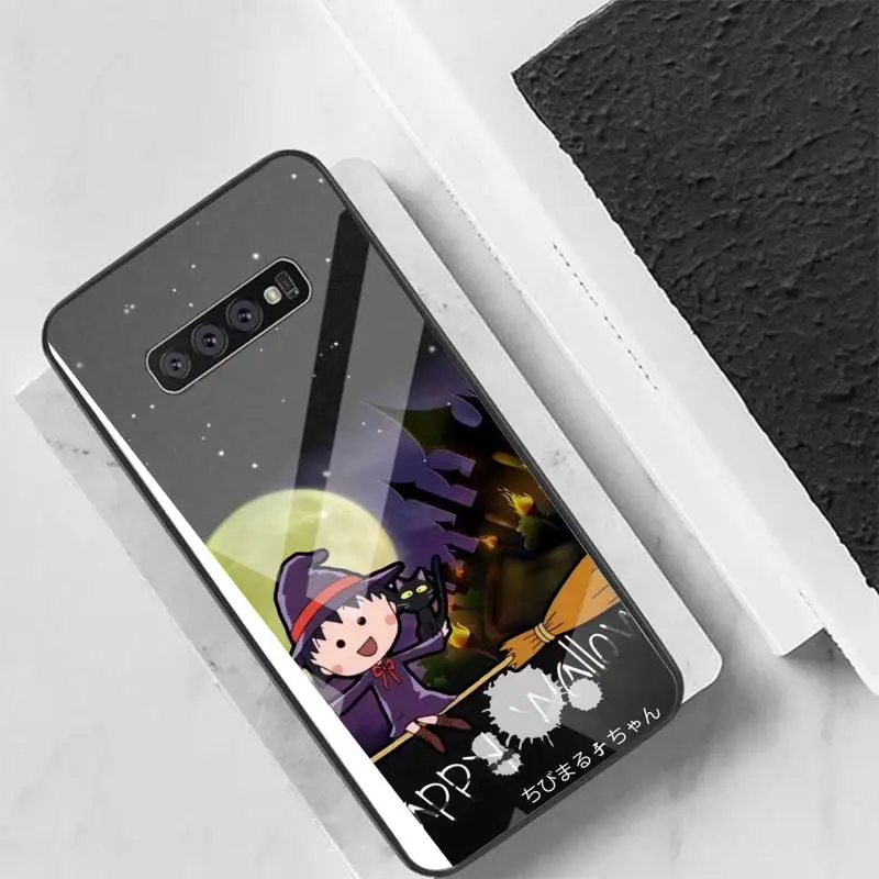 

Halloween Chibi Maruko-chan Case Back Cover For Samsung Cases S20 Plus S10 NOTE 8 9 10 10PRO Tempered Glass Soft Silicone Edge